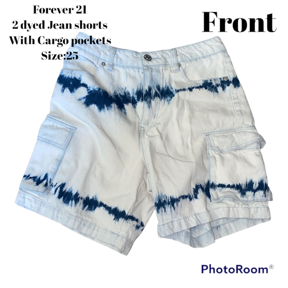 Forever 21 2 toned dyed jean shorts